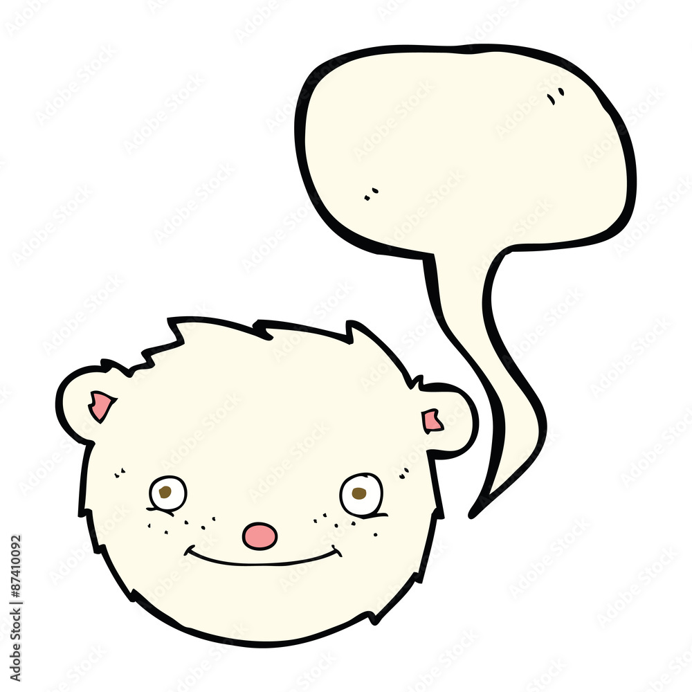 cartoon polar bear head with speech bubble cartoon polar bear head with speech bubble