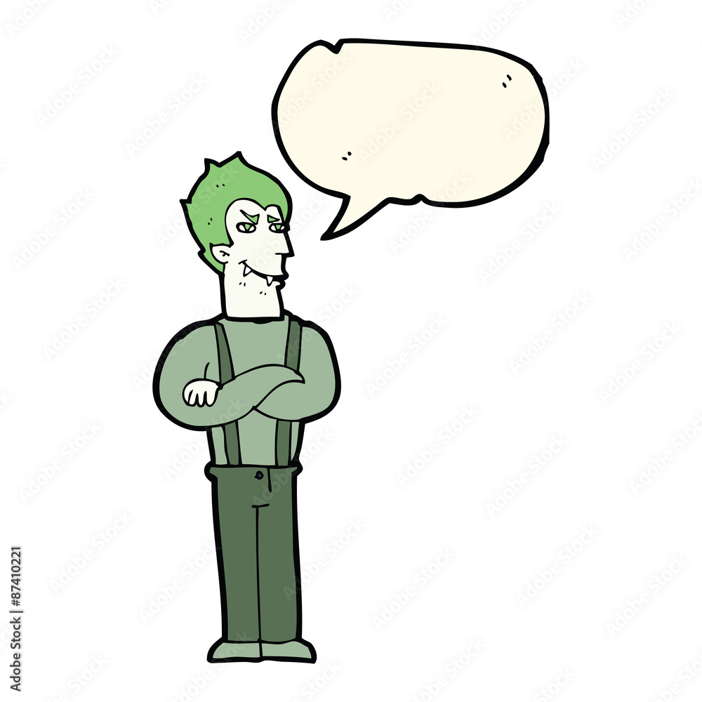 cartoon vampire with speech bubble cartoon vampire with speech bubble