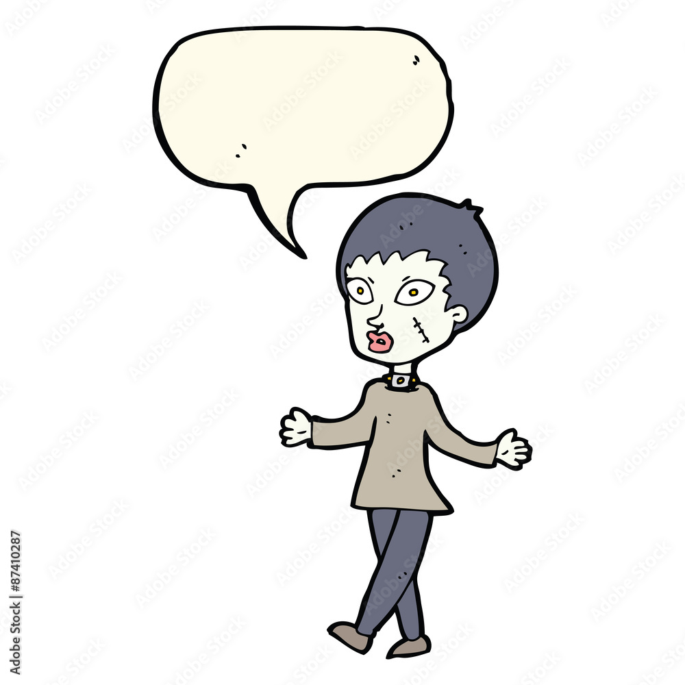 cartoon halloween zombie woman with speech bubble cartoon halloween zombie woman with speech bubble