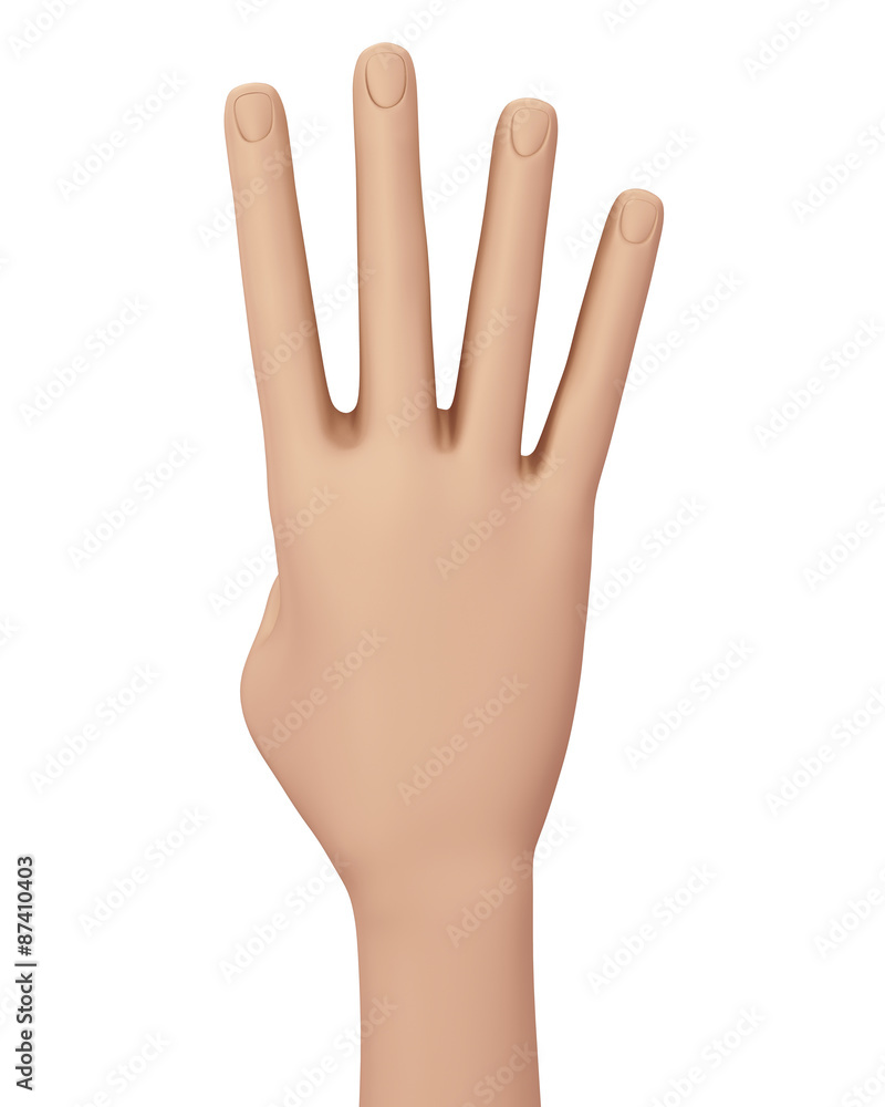 hand showing number 4 hand showing number 4