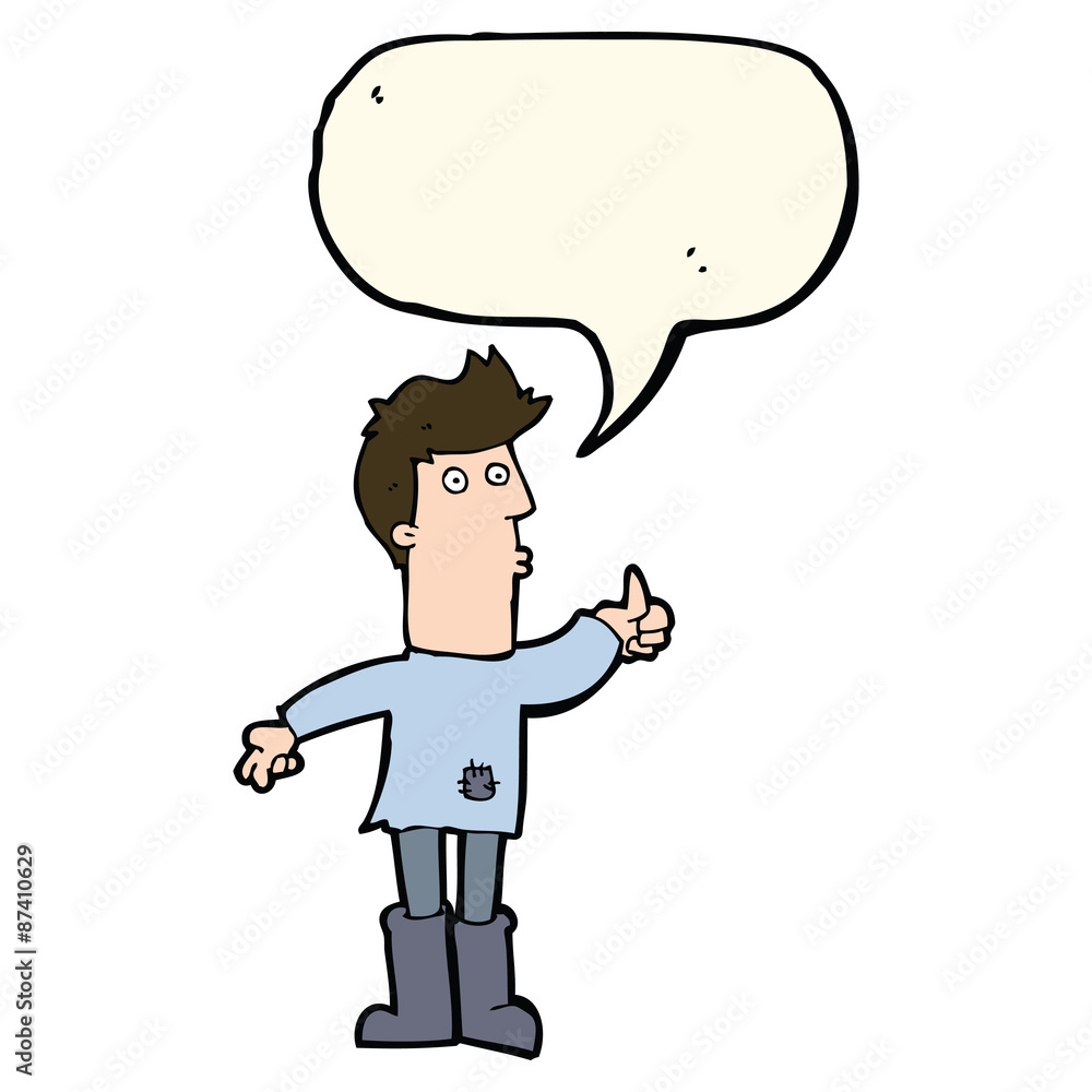 cartoon poor man with speech bubble cartoon poor man with speech bubble