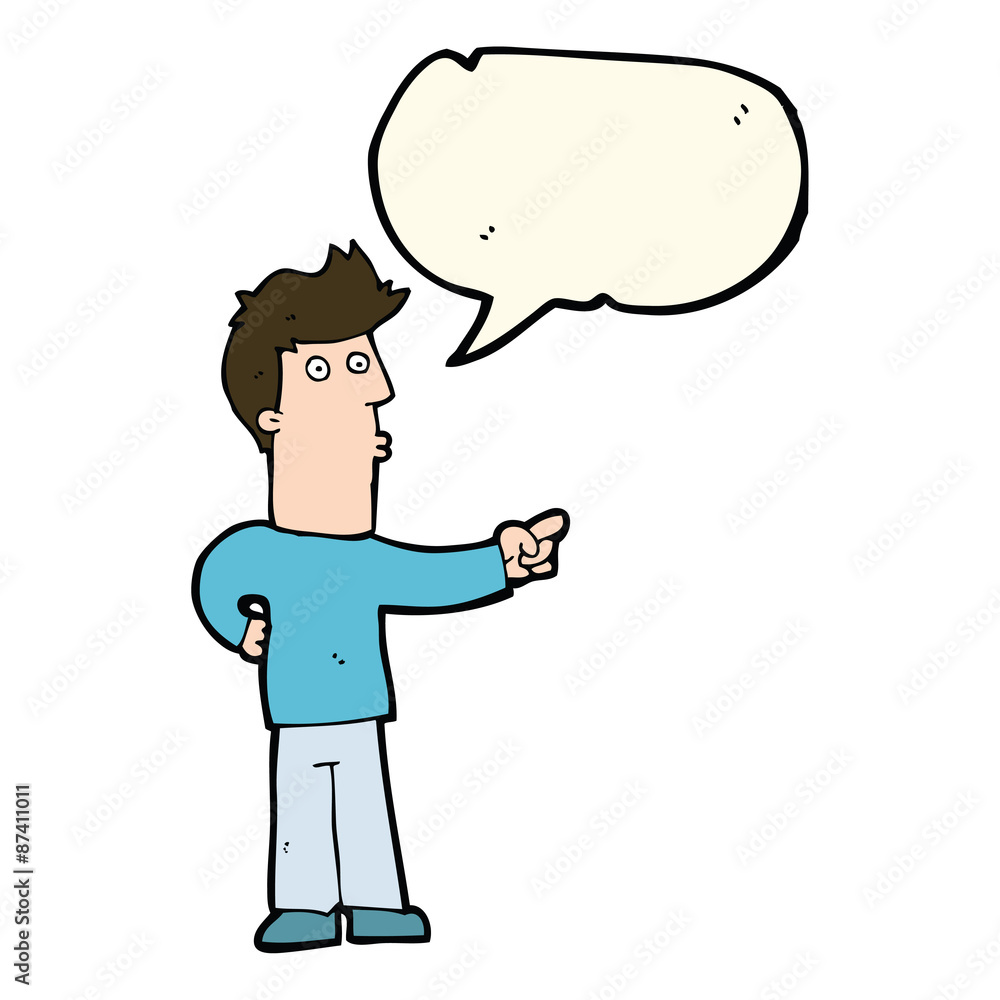 cartoon man pointing with speech bubble cartoon man pointing with speech bubble