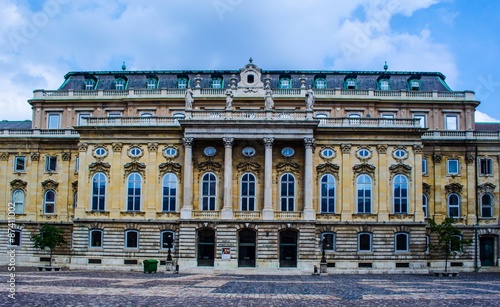 Detail of national gallery building situated in the second courtyard of buda castle complex in hungarian capital budapest. photo