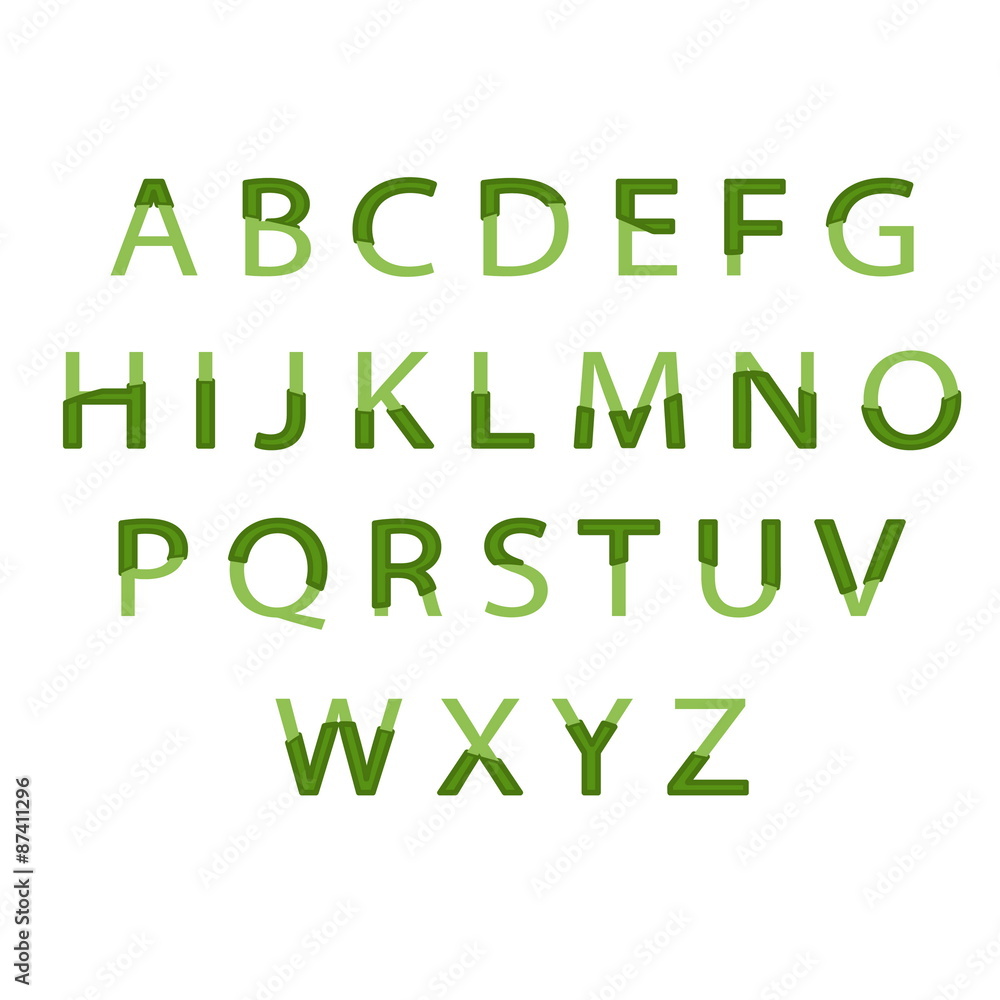 Illustration eco alphabet. Vector