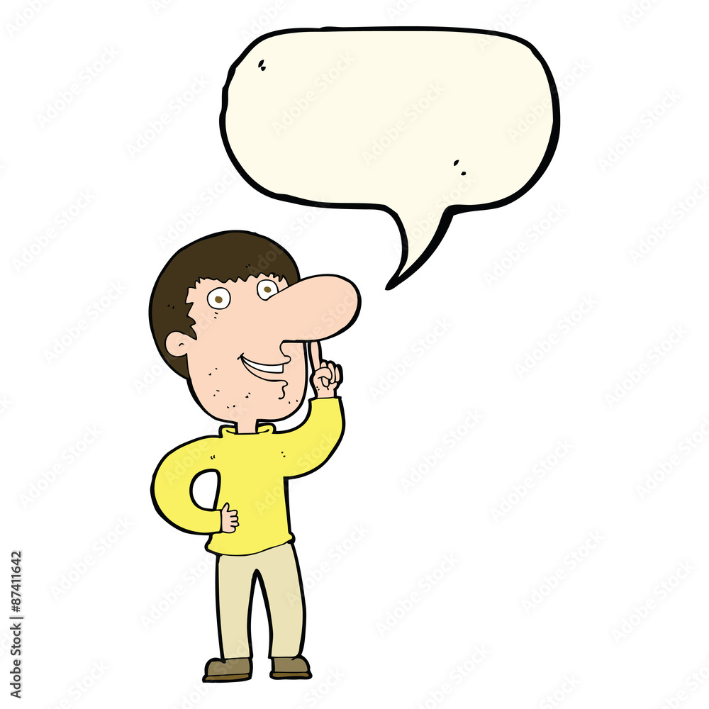 cartoon man with idea with speech bubble cartoon man with idea with speech bubble