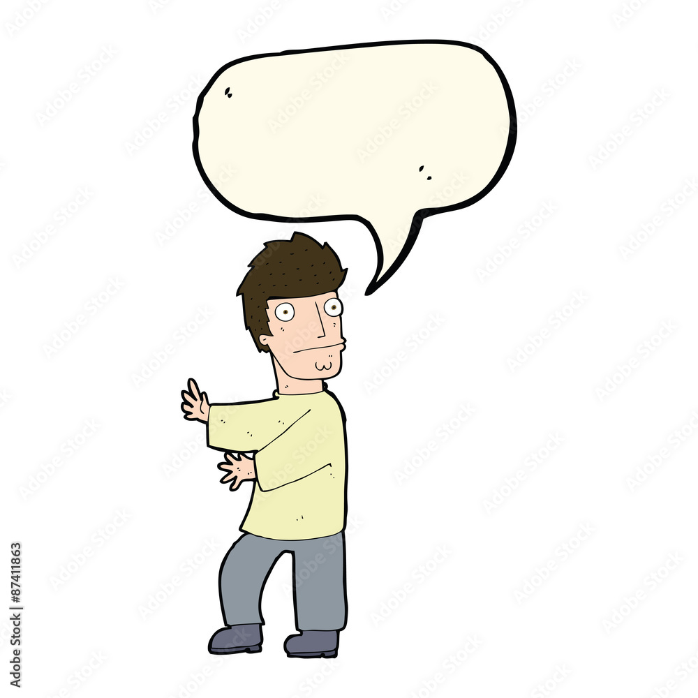 cartoon nervous man with speech bubble cartoon nervous man with speech bubble