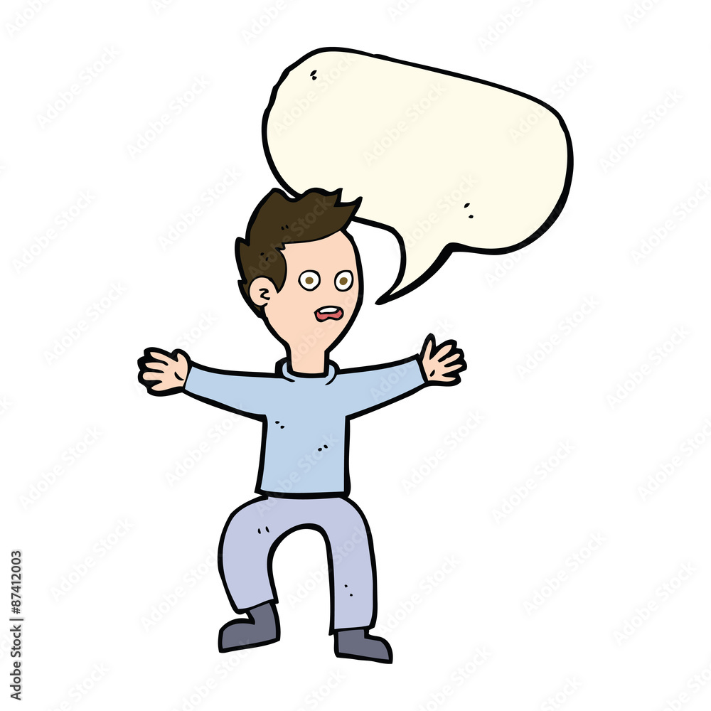 cartoon man panicking with speech bubble cartoon man panicking with speech bubble