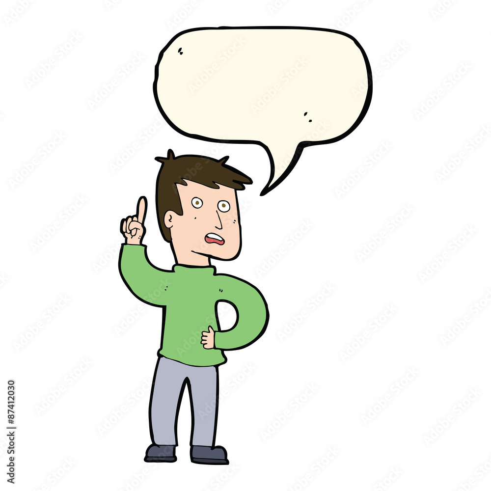 cartoon boy with idea with speech bubble cartoon boy with idea with speech bubble