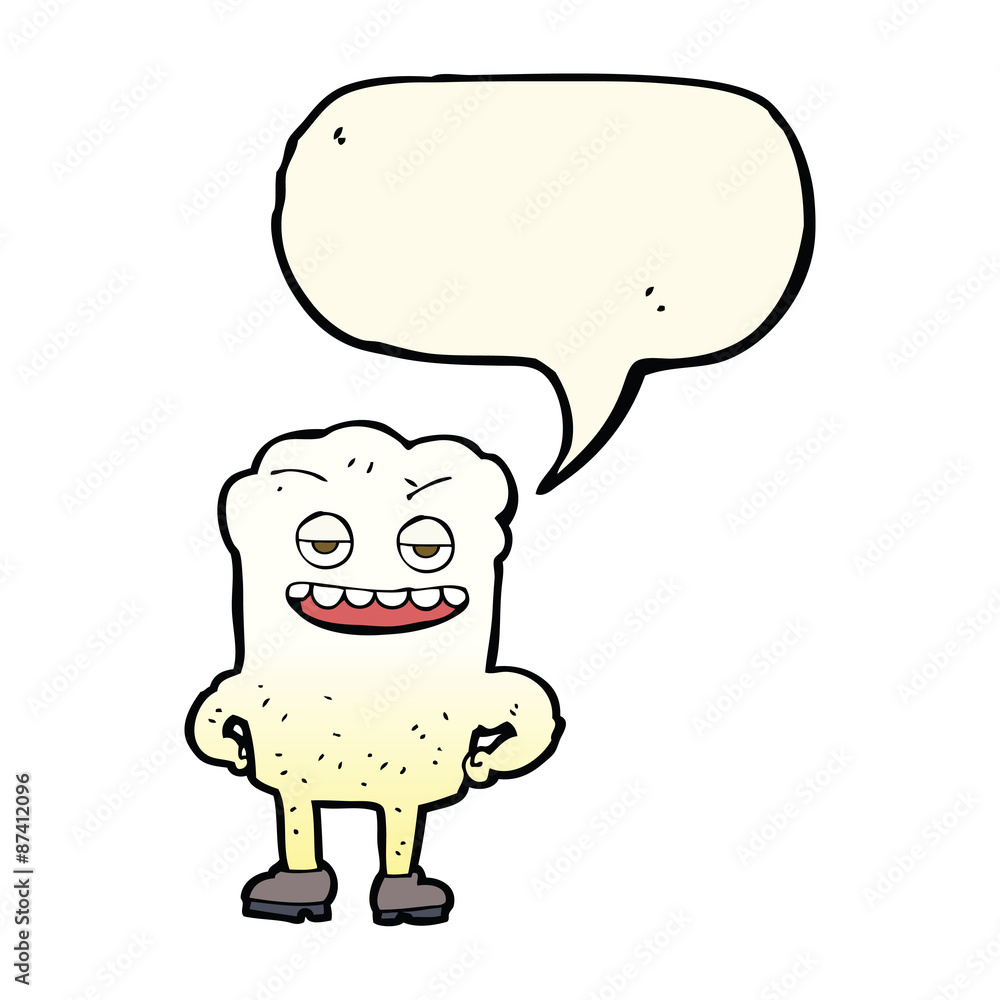 cartoon tooth looking smug with speech bubble cartoon tooth looking smug with speech bubble