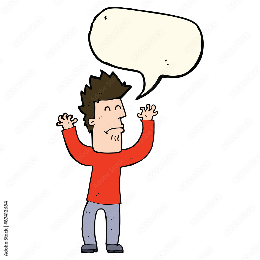 cartoon stressed man with speech bubble cartoon stressed man with speech bubble