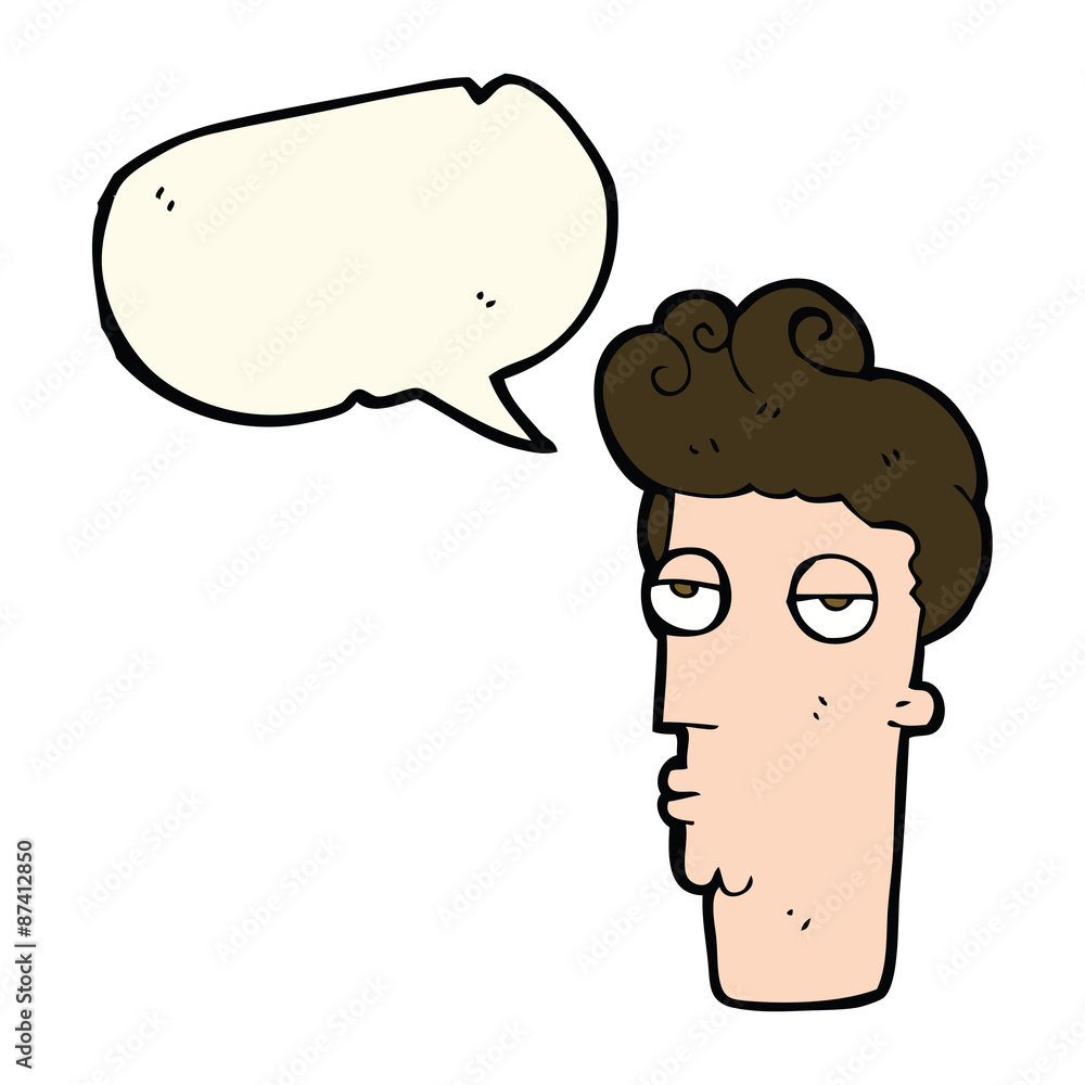 cartoon bored man's face with speech bubble cartoon bored man's face with speech bubble