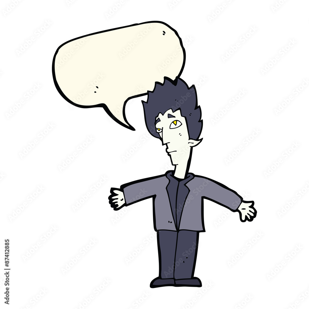 cartoon vampire man with speech bubble cartoon vampire man with speech bubble
