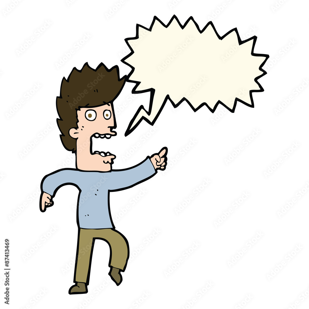cartoon terrified man with speech bubble cartoon terrified man with speech bubble