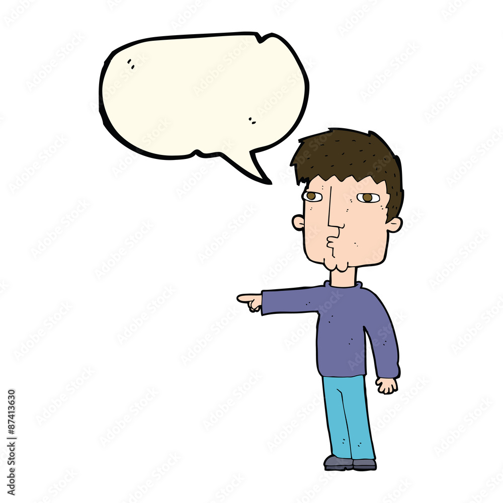 cartoon pointing man with speech bubble cartoon pointing man with speech bubble