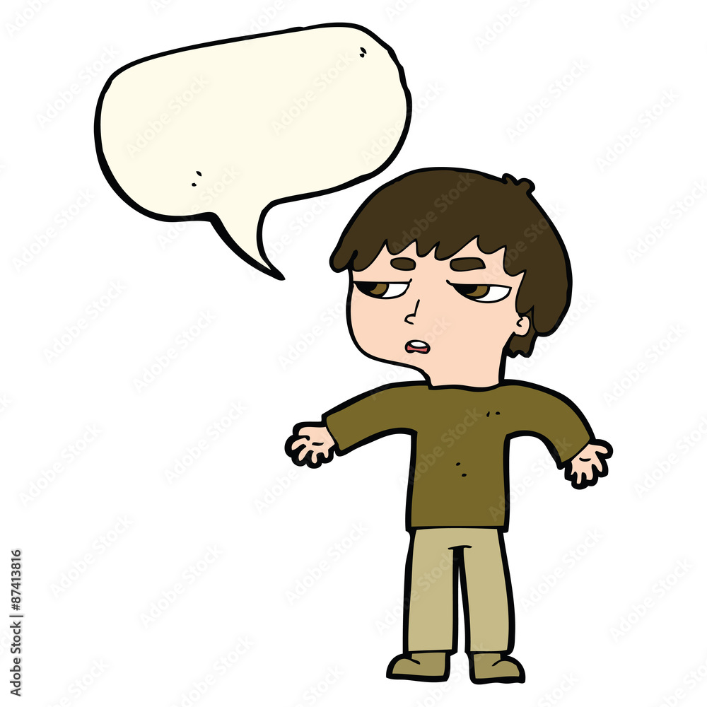 cartoon annoyed boy with speech bubble cartoon annoyed boy with speech bubble