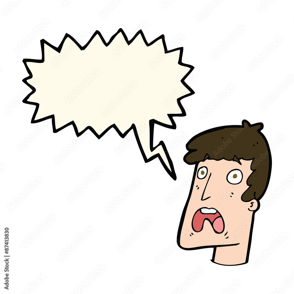 cartoon shocked man with speech bubble cartoon shocked man with speech bubble