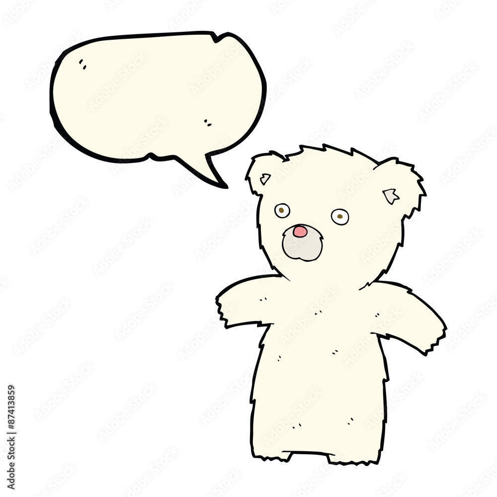 cartoon polar bear with speech bubble cartoon polar bear with speech bubble