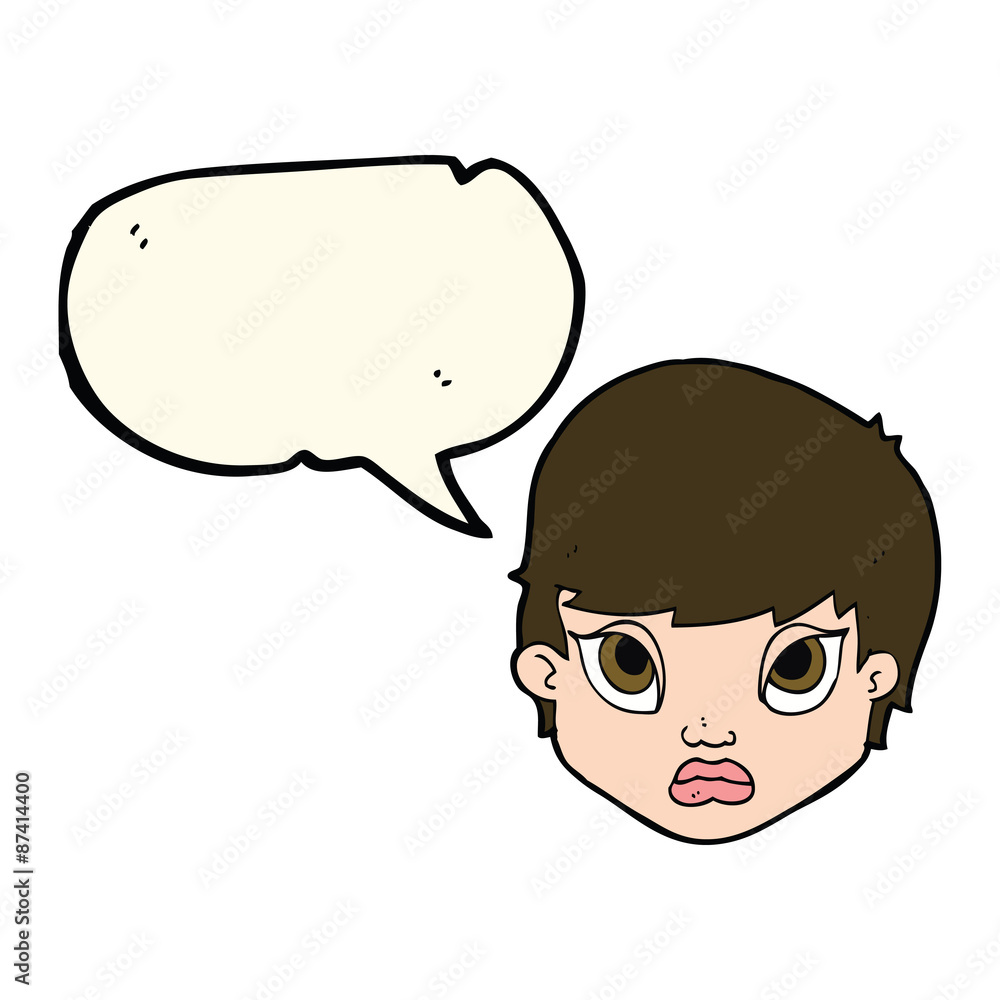 cartoon sulking woman with speech bubble cartoon sulking woman with speech bubble