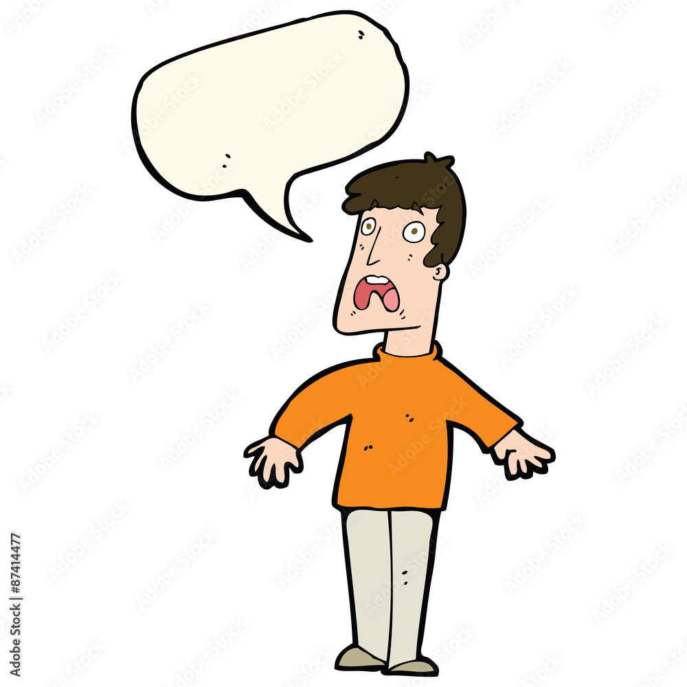 cartoon terrified man with speech bubble cartoon terrified man with speech bubble