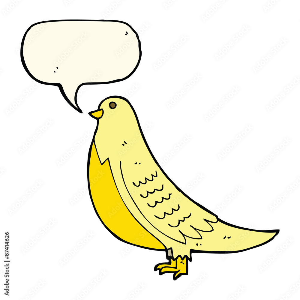cartoon bird with speech bubble cartoon bird with speech bubble
