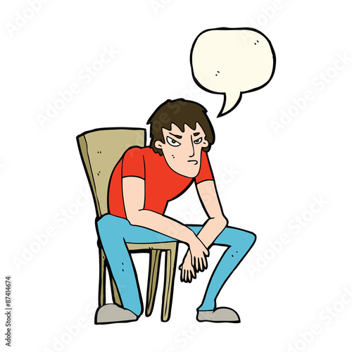 cartoon dejected man with speech bubble