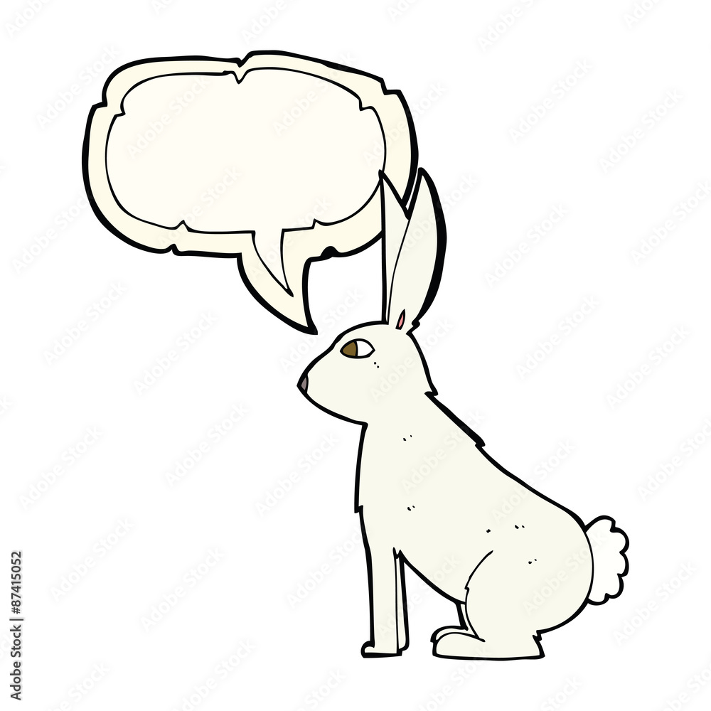 cartoon rabbit with speech bubble cartoon rabbit with speech bubble