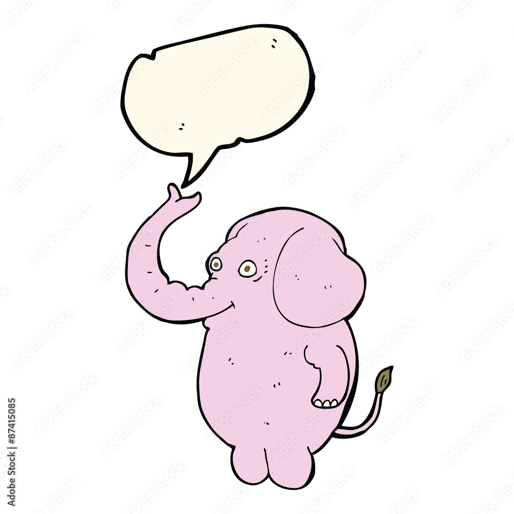 cartoon funny elephant with speech bubble cartoon funny elephant with speech bubble