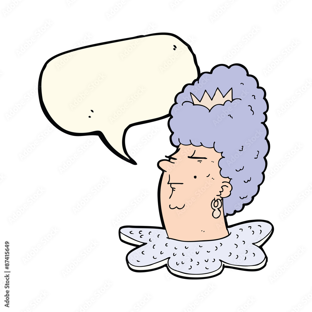 cartoon queen head with speech bubble cartoon queen head with speech bubble