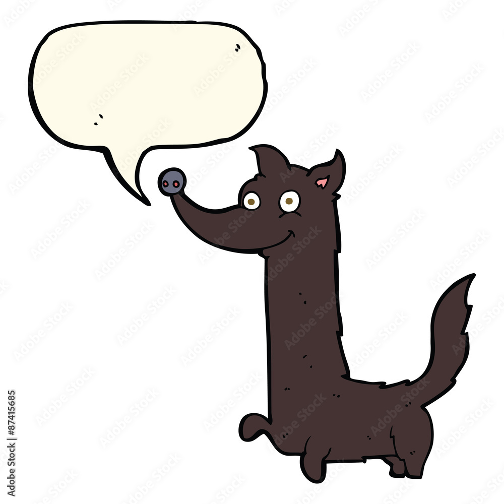 cartoon happy dog with speech bubble cartoon happy dog with speech bubble