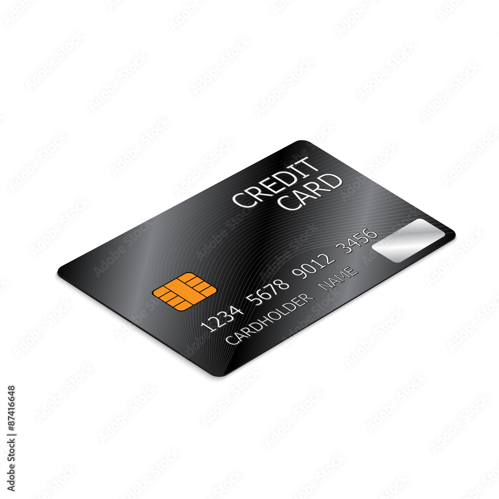 Black Credit Card Isolated on White Background. Vector illustration. Black Credit Card Isolated on White Background. Vector illustration.