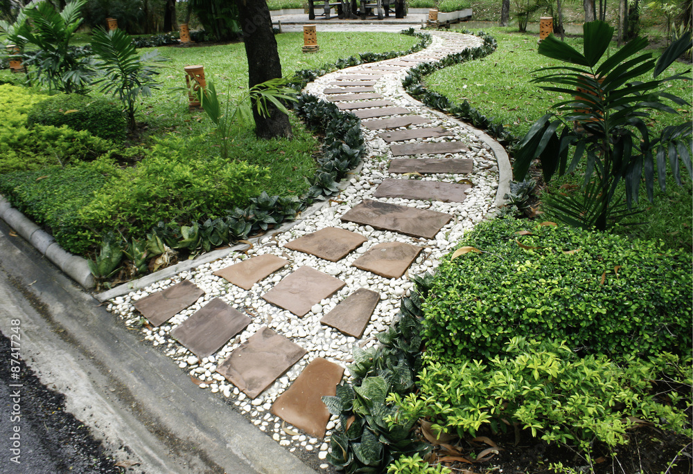Stone walkway in the park Stone walkway in the park