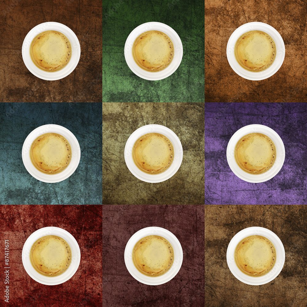 cup of coffee with colored backgrounds cup of coffee with colored backgrounds