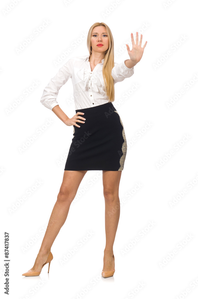 Woman in classic office clothing isolated on white Woman in classic office clothing isolated on white