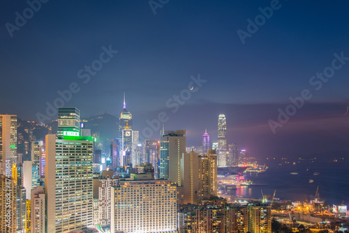 View of Hong Kong during sunset hours