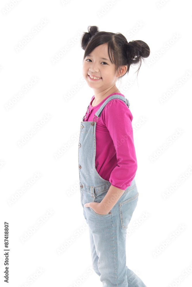 Portrait of beautiful asian girl in overalls Portrait of beautiful asian girl in overalls
