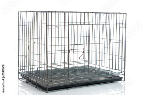 Obraz na płótnie wire dog crate or animal cage
