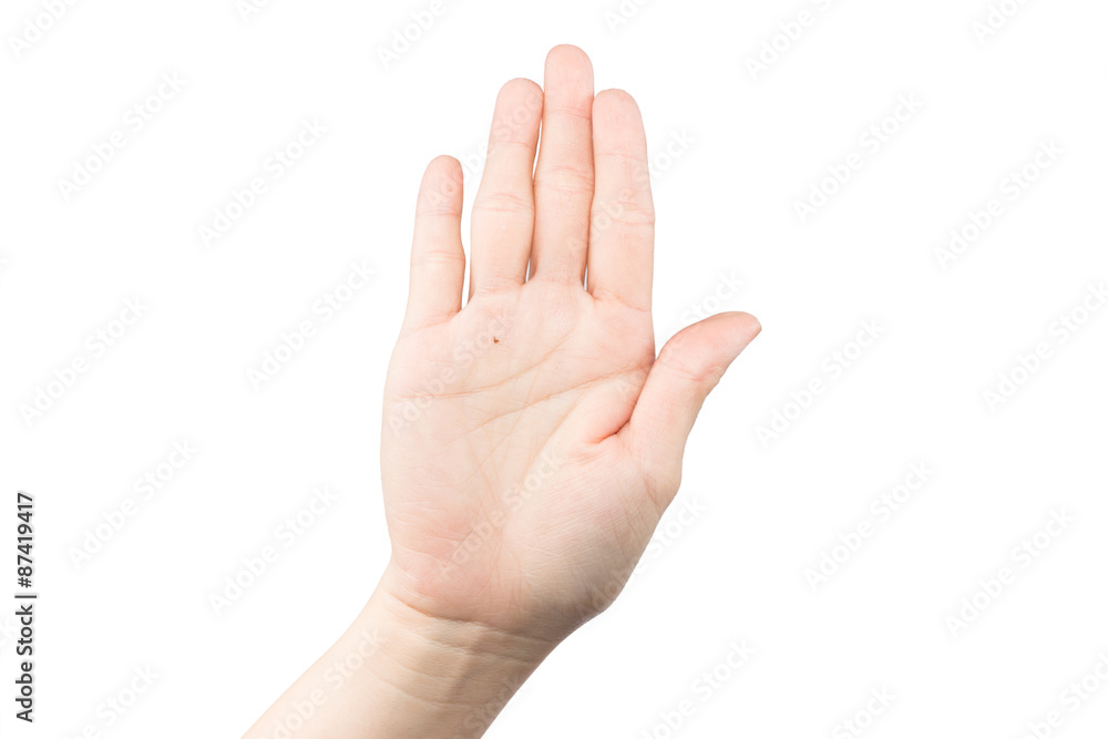 Hand with stop isolated on white background
Hand with stop isolated on white background