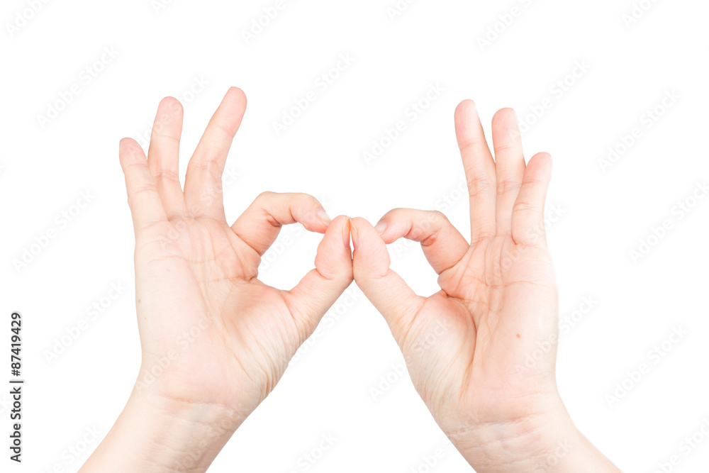 Hand OK sign isolated on white background
Hand OK sign isolated on white background