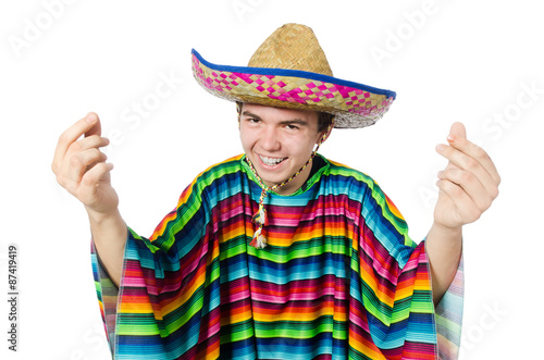 Spanish wearing sombrero in funny concept