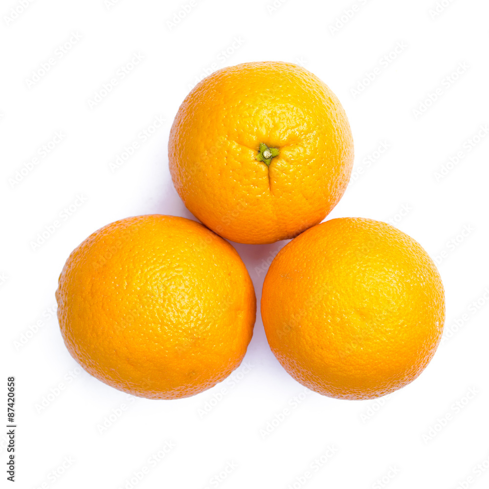 Orange fruit on white background. Orange fruit on white background.