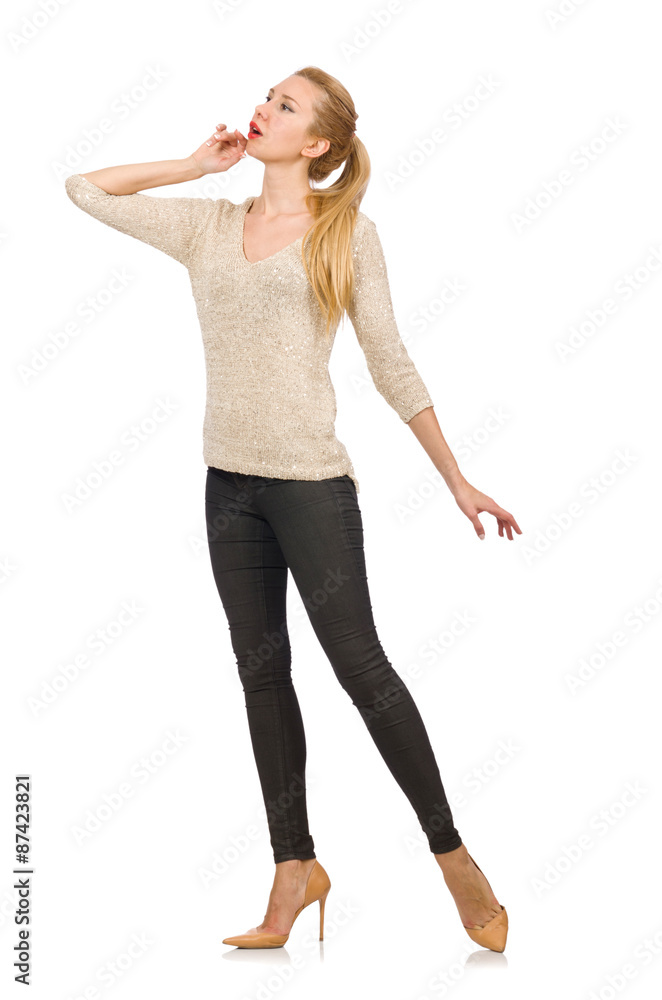 Young slim woman isolated on white Young slim woman isolated on white
