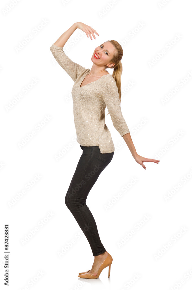 Smiling young woman isolated on white Smiling young woman isolated on white