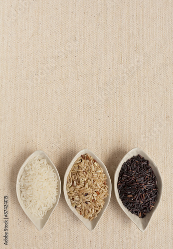 Canvas texture background with thai rice