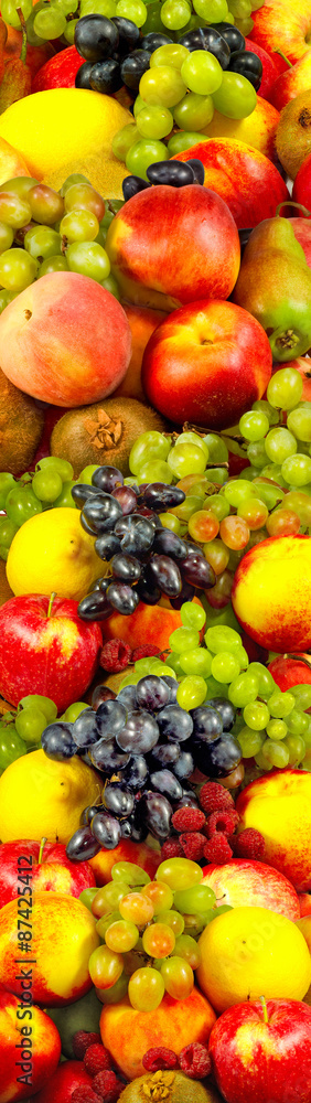 ripe different fruits closeup