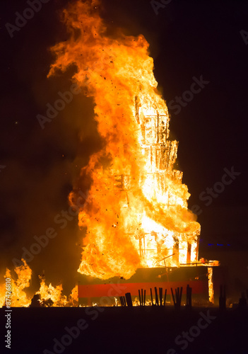 Night of Saint Anastasi. Burning demon photo