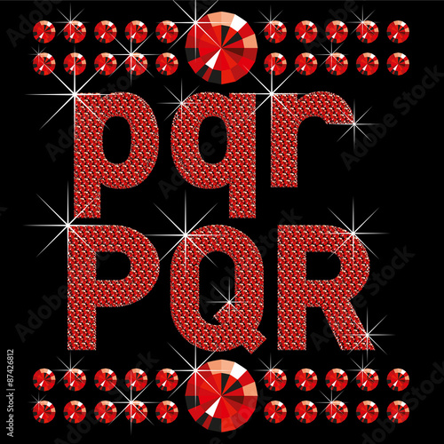 set of red diamond bold letters