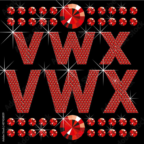 set of red diamond bold letters