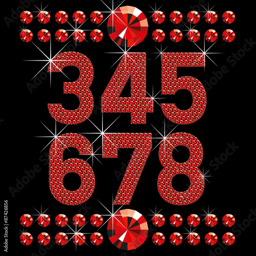 set of red diamond bold letters