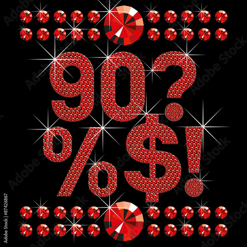 set of red diamond bold letters