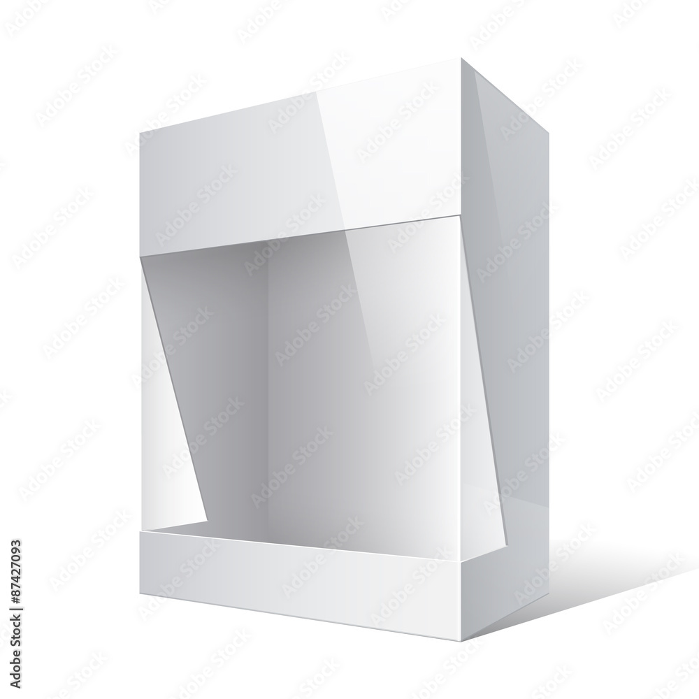 Realistic Package Box with a transparent window Realistic Package Box with a transparent window